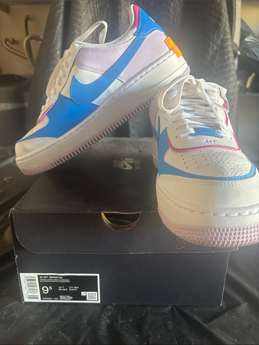 Nike AF1 Shadows for Women- Low-Top Sneakers White Blue Pink - Like new worn 2x